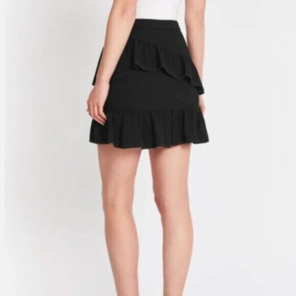 NWT I.R.O. | Mica Black Ruffle Layerd Mini Skirt Size Medium - Picture 2 of 12